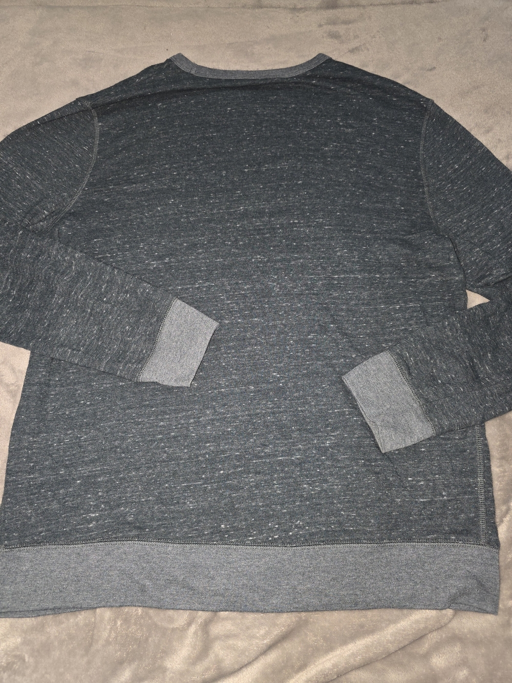 Sonoma Men's Heathered Teal Crewneck Sweater with Contrast Trim-XL - Picture 4 of 4